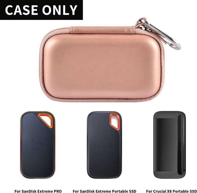 GWCASE Hard Case Compatible with SanDisk Extreme PRO 500GB 1TB 2TB 4TB Portable External SSD. Carrying Travel Holder for Crucial X8 Solid State Drive (Box Only)-Rose Gold - Image 2